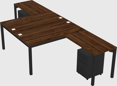 Shared l-shaped desk