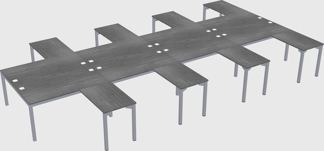 Shared l-shaped desk