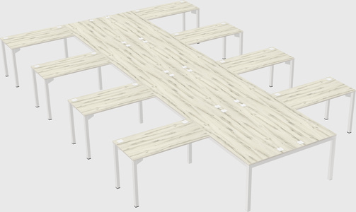 Shared l-shaped desk