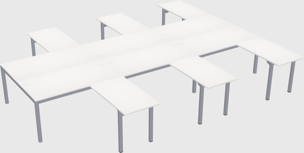 Shared l-shaped desk
