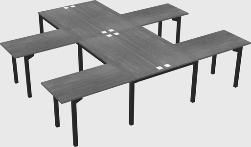 Shared l-shaped desk