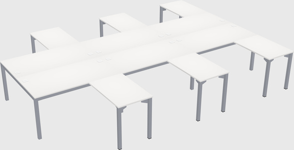 Shared l-shaped desk