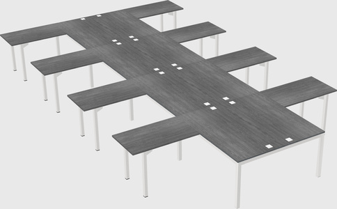 Shared l-shaped desk