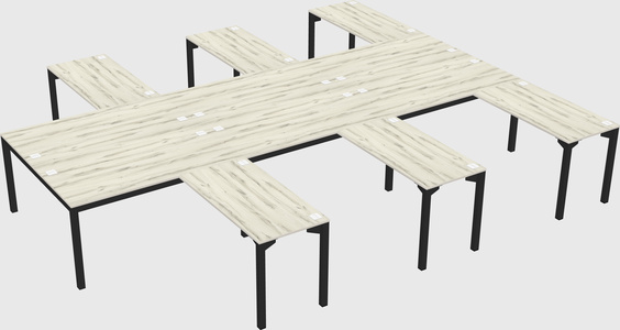 Shared l-shaped desk