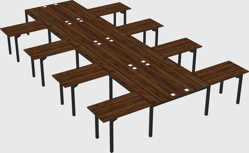 Shared l-shaped desk