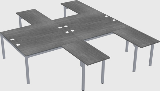 Shared l-shaped desk