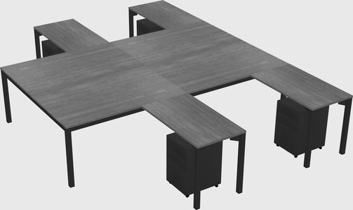 Shared l-shaped desk
