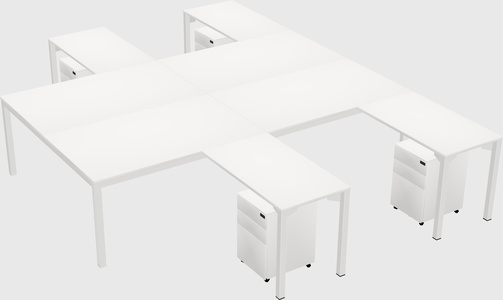Shared l-shaped desk