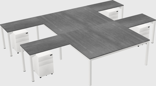 Shared l-shaped desk