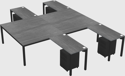 Shared l-shaped desk