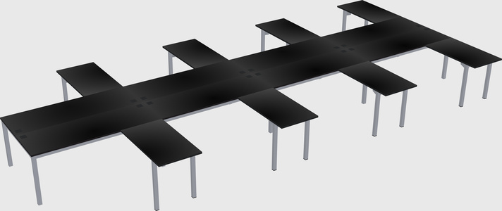 Shared l-shaped desk