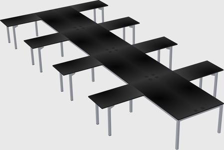 Shared l-shaped desk