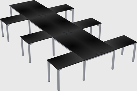 Shared l-shaped desk