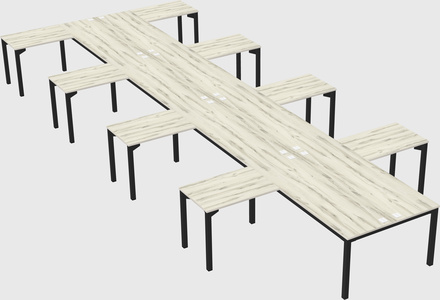 Shared l-shaped desk