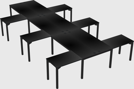 Shared l-shaped desk