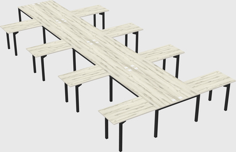 Shared l-shaped desk