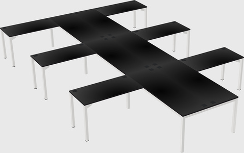 Shared l-shaped desk