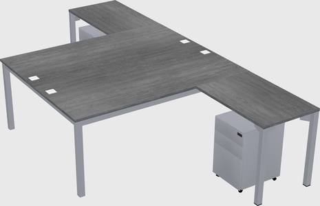 Shared l-shaped desk