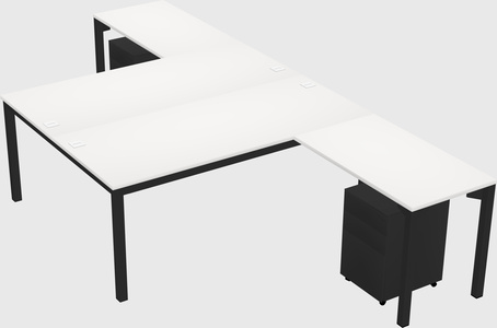 Shared l-shaped desk