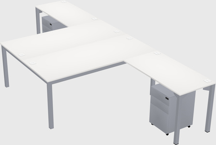 Shared l-shaped desk