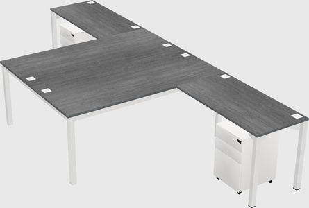 Shared l-shaped desk
