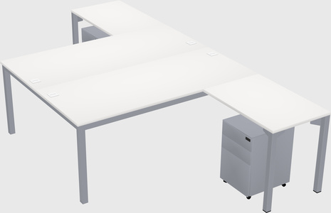 Shared l-shaped desk
