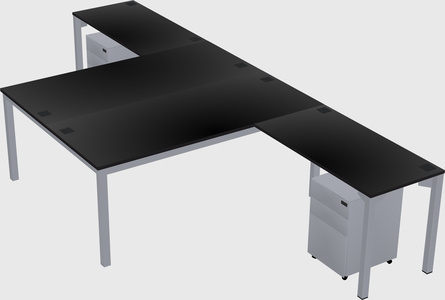 Shared l-shaped desk
