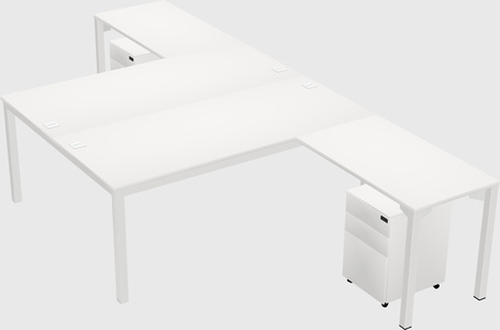 Shared l-shaped desk