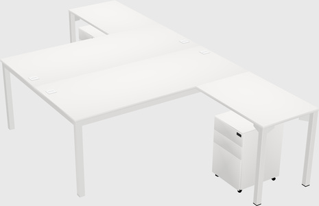 Shared l-shaped desk