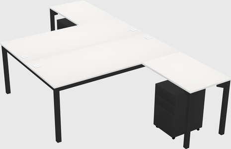 Shared l-shaped desk