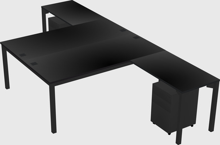 Shared l-shaped desk
