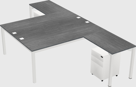 Shared l-shaped desk