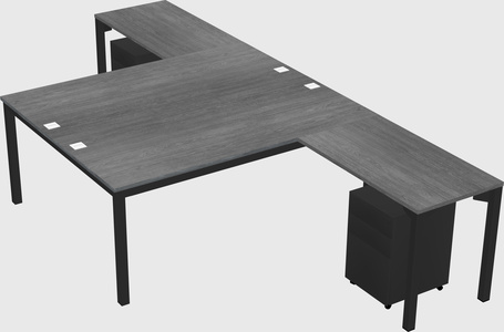 Shared l-shaped desk