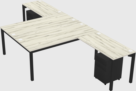 Shared l-shaped desk