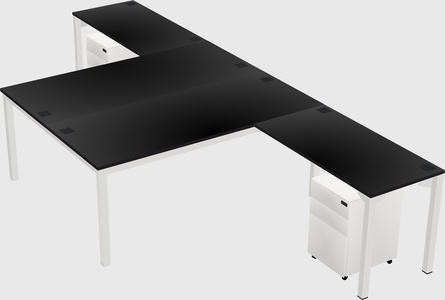 Shared l-shaped desk