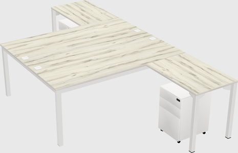 Shared l-shaped desk