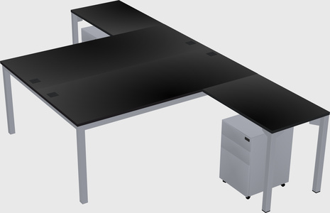 Shared l-shaped desk