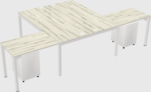 Shared l-shaped desk