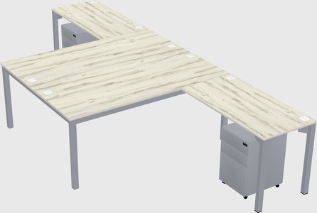 Shared l-shaped desk