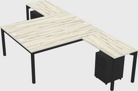 Shared l-shaped desk