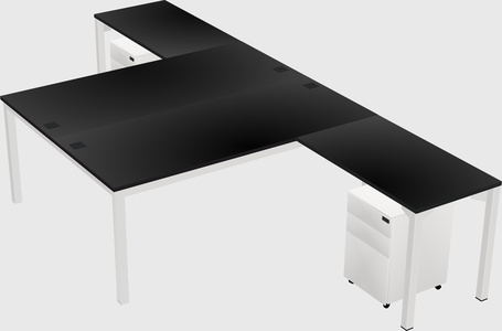 Shared l-shaped desk