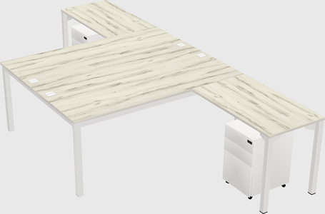 Shared l-shaped desk