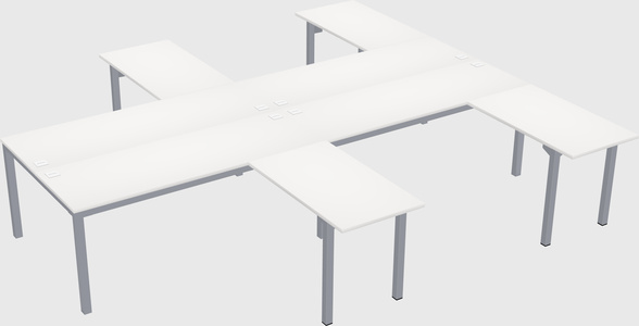 Shared l-shaped desk