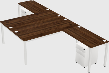 Shared l-shaped desk