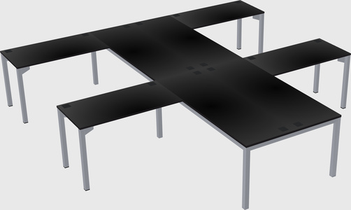Shared l-shaped desk