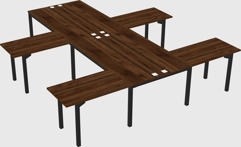 Shared l-shaped desk