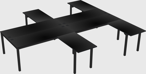 Shared l-shaped desk
