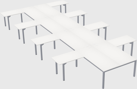 Shared l-shaped desk