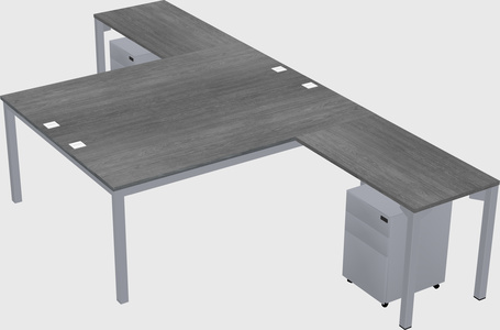 Shared l-shaped desk