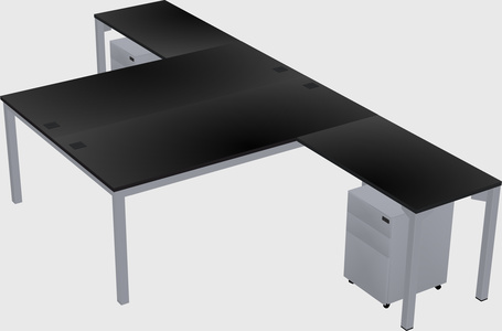 Shared l-shaped desk